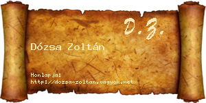 Dózsa Zoltán névjegykártya