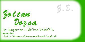 zoltan dozsa business card