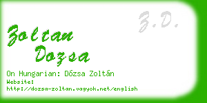 zoltan dozsa business card